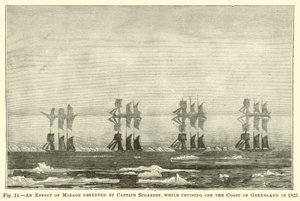 A Mirage hatása, amelyet Scoresby kapitány figyelt meg, miközben 1822-ben Grönland partjainál cirkált. alkotó: English School