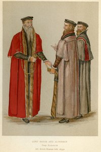 Egy Erzsébet-korabeli Lord Polgármester és Aldermen, illusztrációja J. R. Green „Az angol nép rövid története” című művéből, 1892 körül alkotó: English School