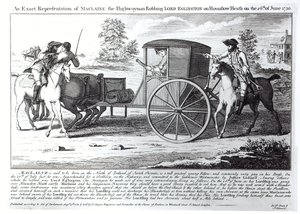 Pontos ábrázolása Maclaine, az országúti embernek, aki kirabolja Lord Eglingtont a Hounslow Heath-en 1750. június 26-án alkotó: English School