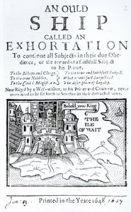 Egy buzdításnak nevezett Ould-hajó, I. Károly a Carisbrooke kastélyban raboskodik Wight-szigetén, 1647 körül alkotó: English School
