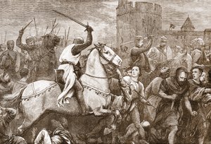 Korai pápai keresztes hadjárat a valdensek ellen, illusztráció James Aitken Wylie (1808-1890) „A protestantizmus története” című könyvéből, pub. 1878 (metszet) alkotó: English School