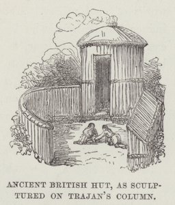 Ősi brit kunyhó, Traianus oszlopán (metszet) alkotó: English School