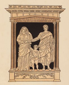 Az ókori Róma: Claudia és Pudens házassága (színes litográfia). alkotó: English School