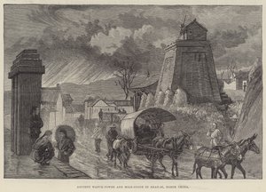 Ősi Őrtorony és Mérföldkő Shan-si-ben, Észak-Kínában (metszet) alkotó: English School