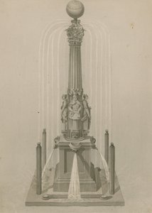 Ősi számlap és szökőkút, 1656-ban állították fel a londoni Leadenhall Cornerben alkotó: English School