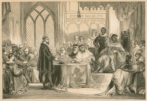 Andrew Melville a király és titkos tanács előtt alkotó: English School