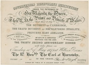 Jubileumi vacsora a Governesses Jótékonysági Intézményének, 1875 alkotó: English School