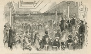 A Brit és Külföldi Iskolai Társaság éves ülése (metszet) alkotó: English School