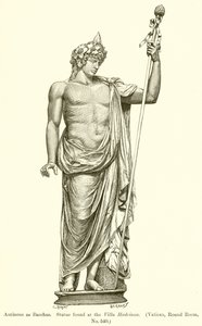 Antinous, mint Bacchus. A szobor a Villa Hadrianában található. (Vatikán, kerek szoba, 540. sz.) alkotó: English School