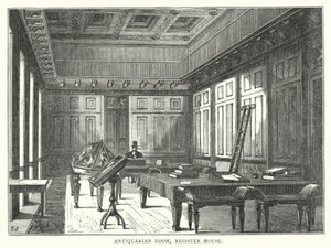 Antikvár szoba, Regisztrációs Ház (metszet) alkotó: English School