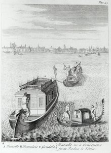 Velence megközelítése a vízen Padovából, néhány megfigyelésből, amelyet Edward Wright 1720-22 között utazott Franciaországon, Olaszországon stb., megjelent 1730 alkotó: English School