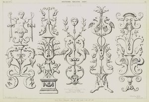 Arabeszk pilaszterek II. Julius pápa Michelangelo sírjából a San Pietro in Vincoli-templomban, Róma, Olaszország (litho) alkotó: English School