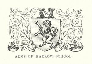 A Harrow iskola címere (metszet) alkotó: English School