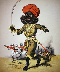 „Army and Navy Drolleries”, Seccombe őrnagy illusztrációja, Frederick Warne & Co., 1875 körül (színes litó) alkotó: English School
