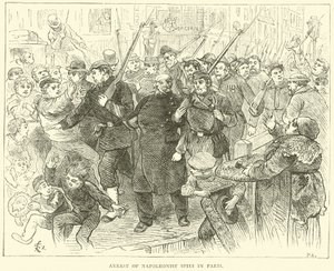 Napóleonista kémek letartóztatása Párizsban, 1870. október alkotó: English School