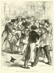 Egy porosz kém letartóztatása a Boulevards-on, 1870. szeptember alkotó: English School