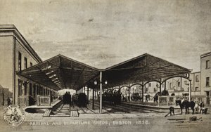 Érkezési és indulási istállók, Euston 1838 alkotó: English School