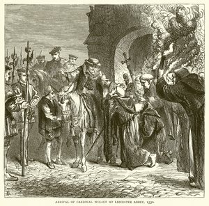 Wolsey bíboros érkezése a Leicesteri apátságba, 1530 alkotó: English School