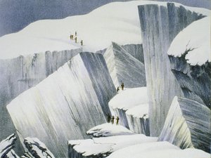 Ascending a Cliff, Charles Fellows (1799-1860) A Mont Blanc csúcsáig való emelkedésről szóló narratívából, 1827 alkotó: English School