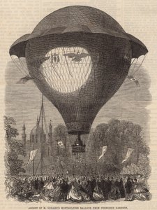 M Goddards Montgolfier léggömb felemelkedése a Cremorne Gardensből alkotó: English School
