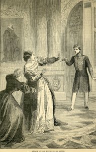 Don Miguel támadása nővére ellen, a Cassells Illustrated History of England-ből, 18571858 alkotó: English School