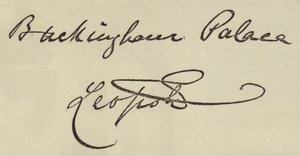 Albany hercegének autogramja (metszet) alkotó: English School