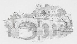 Aylesford Bridge (litográfia) alkotó: English School