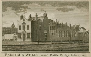 Bagnigge Wells, a Battle Bridge közelében, Islington, London alkotó: English School