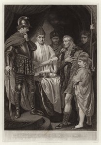 Baliol átadja koronáját I. Edwardnak alkotó: English School