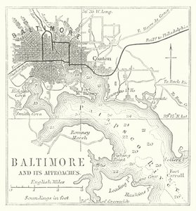 Baltimore és megközelítése (metszet) alkotó: English School