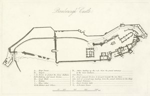 Bamborough kastély (metszet) alkotó: English School