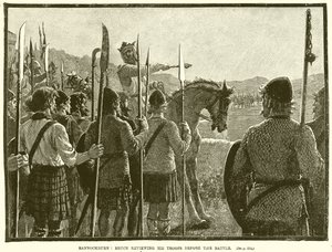 Bannockburn: Bruce áttekinti csapatait a csata előtt