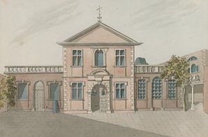 Barber Surgeons Hall, Monkwell Street, London (wc papíron) alkotó: English School