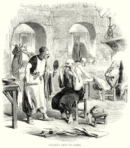 Borbélyüzlet Kairóban (metszet) alkotó: English School