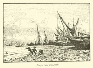 Bárkák Vauxhall közelében alkotó: English School