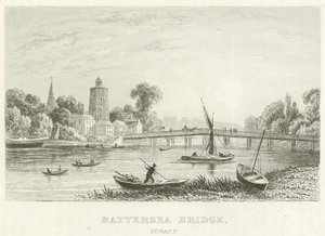 Battersea Bridge, Surrey (metszet) alkotó: English School