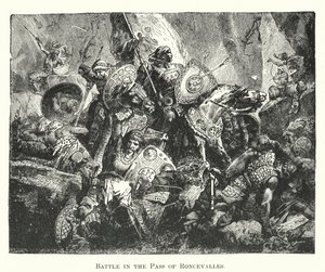 Csata a Roncevalles-hágónál (metszet) alkotó: English School