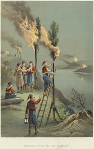Jeladó tüzel a Dunán alkotó: English School
