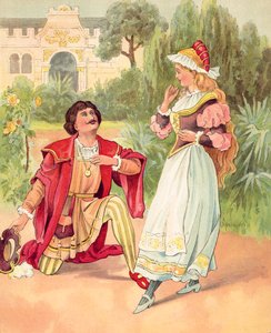 A Szépség és a Szörnyeteg, itt egy jóképű herceggé változott (színes litográfia) alkotó: English School