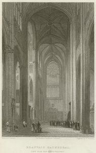 Beauvais katedrális, kilátás az északi kereszthajóról (metszet) alkotó: English School