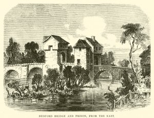 Bedford híd és börtön; keletről (metszet) alkotó: English School