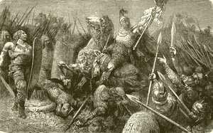 Belisarius vezeti a római hadsereget a gótok ellen alkotó: English School