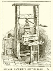 Benjamin Franklin nyomdája, 1785 alkotó: English School