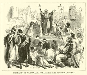 Clairvaux-i Bernard a második keresztes hadjáratot prédikálja alkotó: English School