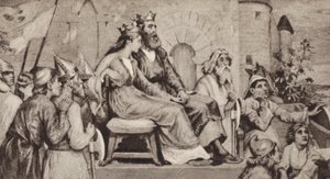 Bertha, Aethelbert, Kent királyának felesége (litho) alkotó: English School