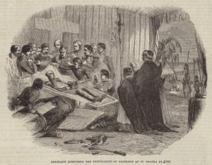 Bertrand részt vett Napóleon exhumálásán Szent Ilonában 1840-ben alkotó: English School