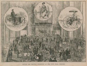 Kerékpár és tricikli kiállítás a városházán, Holbornban alkotó: English School
