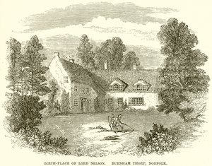 Lord Nelson születési helye. Burnham Thorp, Norfolk alkotó: English School