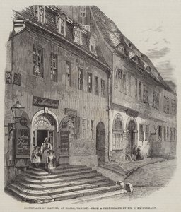 Händel születési helye, Halle, Szászország (metszet) alkotó: English School