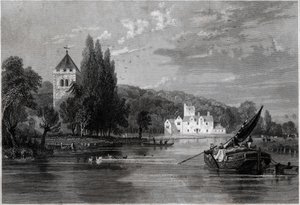 Bisham apátság. (metszet, kb. 1850) alkotó: English School